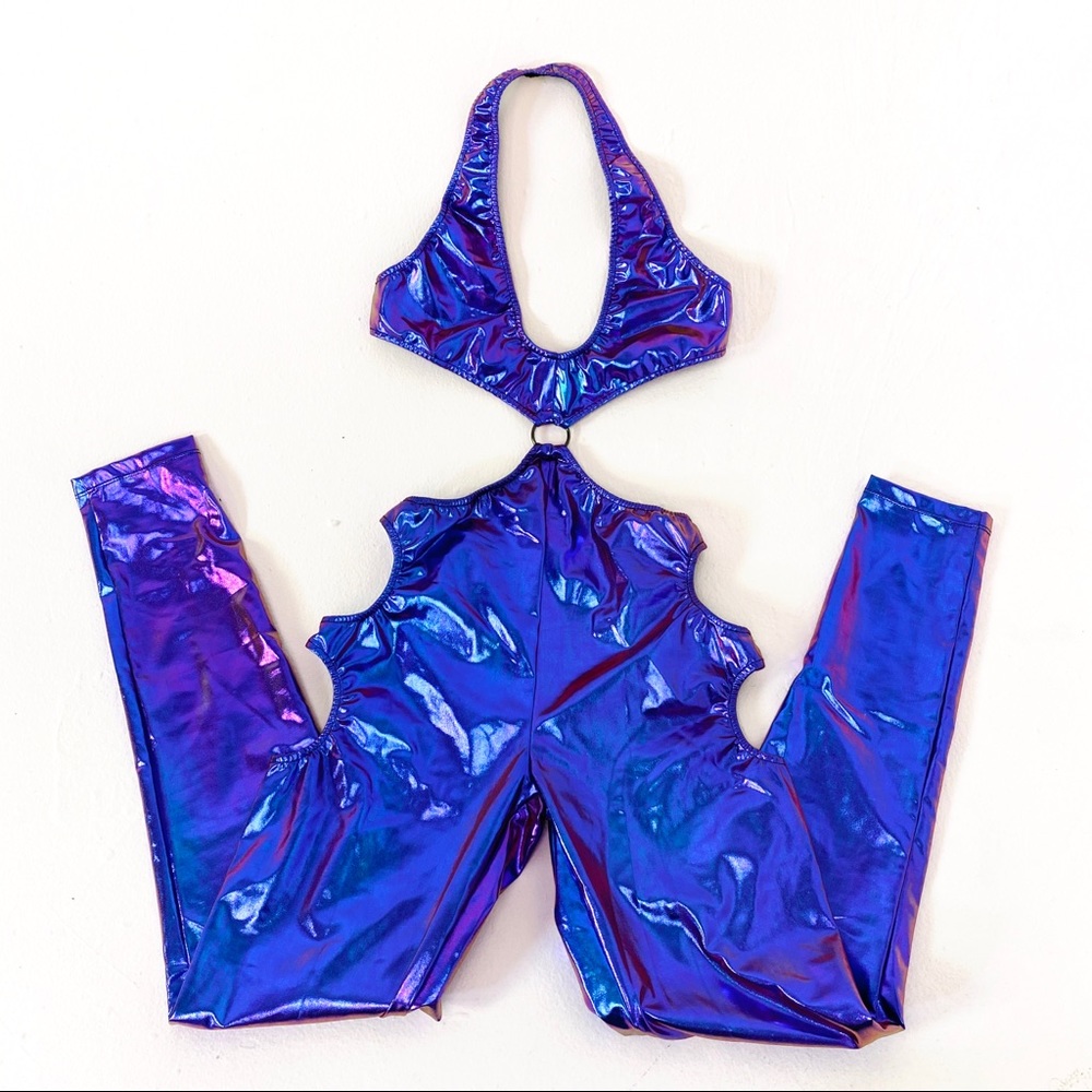 PURPLE IRIDESCENT SPACE JUMPSUIT